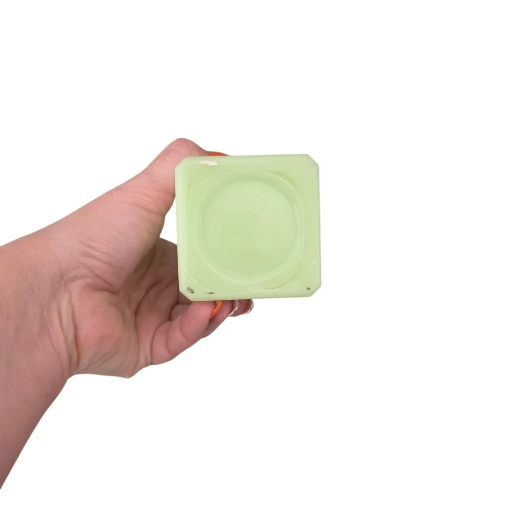 Vintage Jadite Jadeite Green Milk Glass SALT Shaker Metal Lid Depression Era
